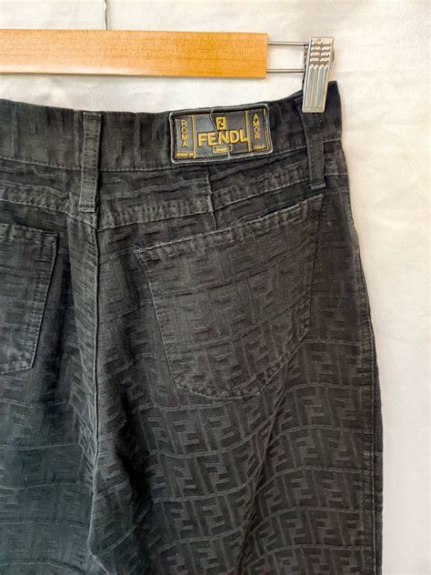 fendi monogram vintage jeans|fendi pre owned clothing.